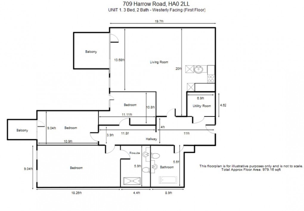 Floorplan for Harrow Road, HA0