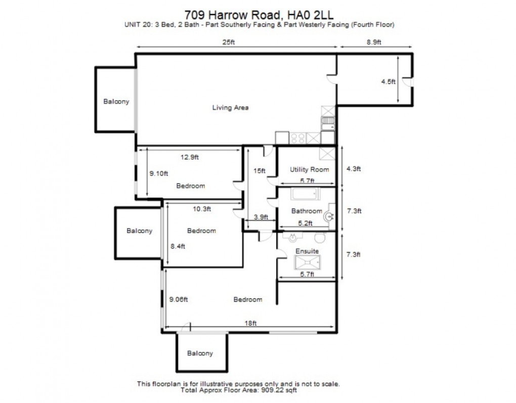 Floorplan for Harrow Road, HA0
