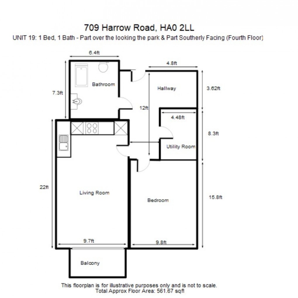 Floorplan for Harrow Road, HA0