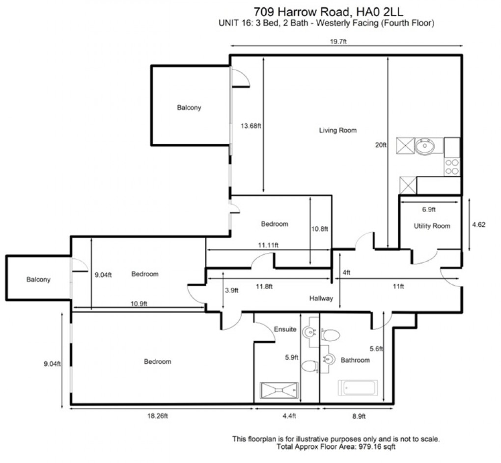 Floorplan for Harrow Road, HA0