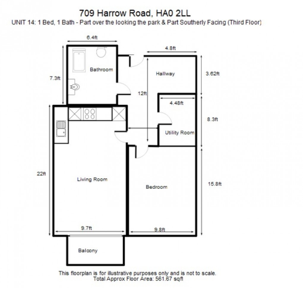 Floorplan for Harrow Road, HA0