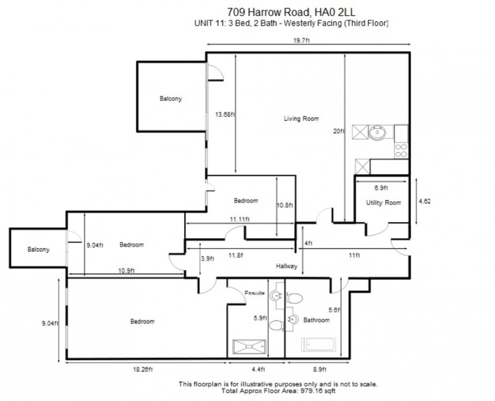 Floorplan for Harrow Road, HA0