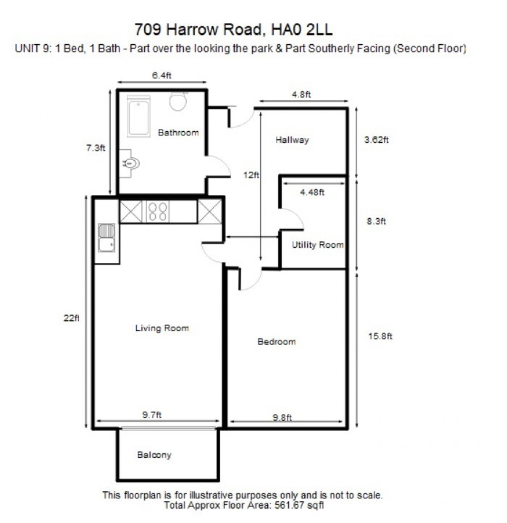 Floorplan for Harrow Road, HA0