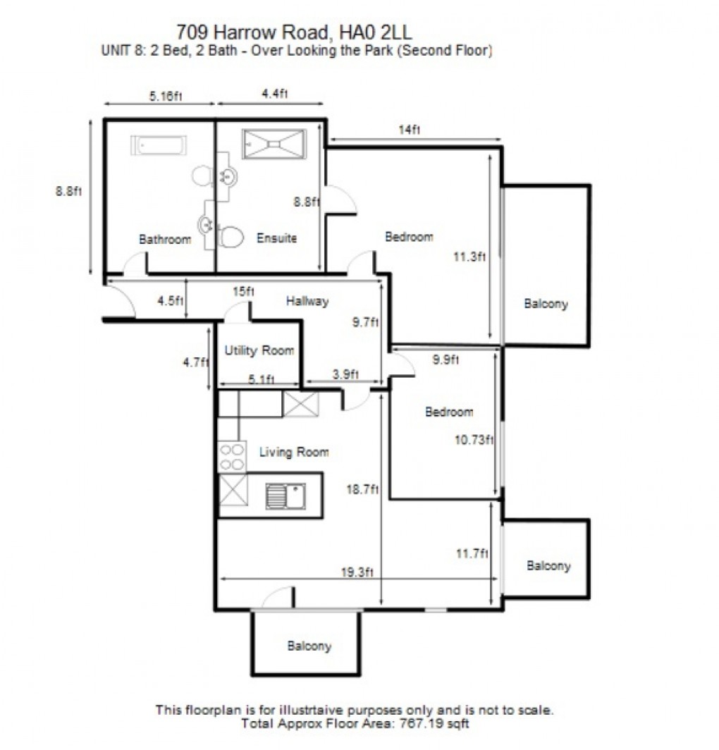 Floorplan for Harrow Road, HA0