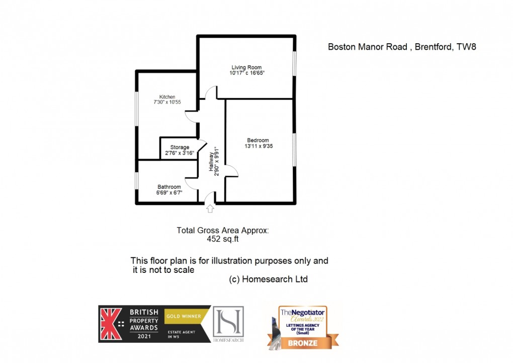 Floorplan for Boston Manor Road, Brentford, TW8
