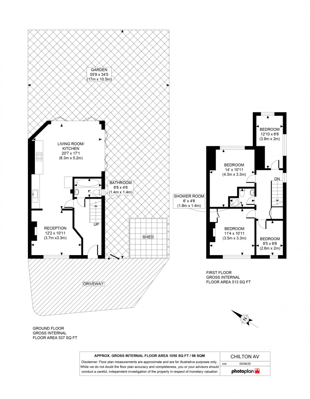 Floorplan for Chilton Avenue, Ealing, W5