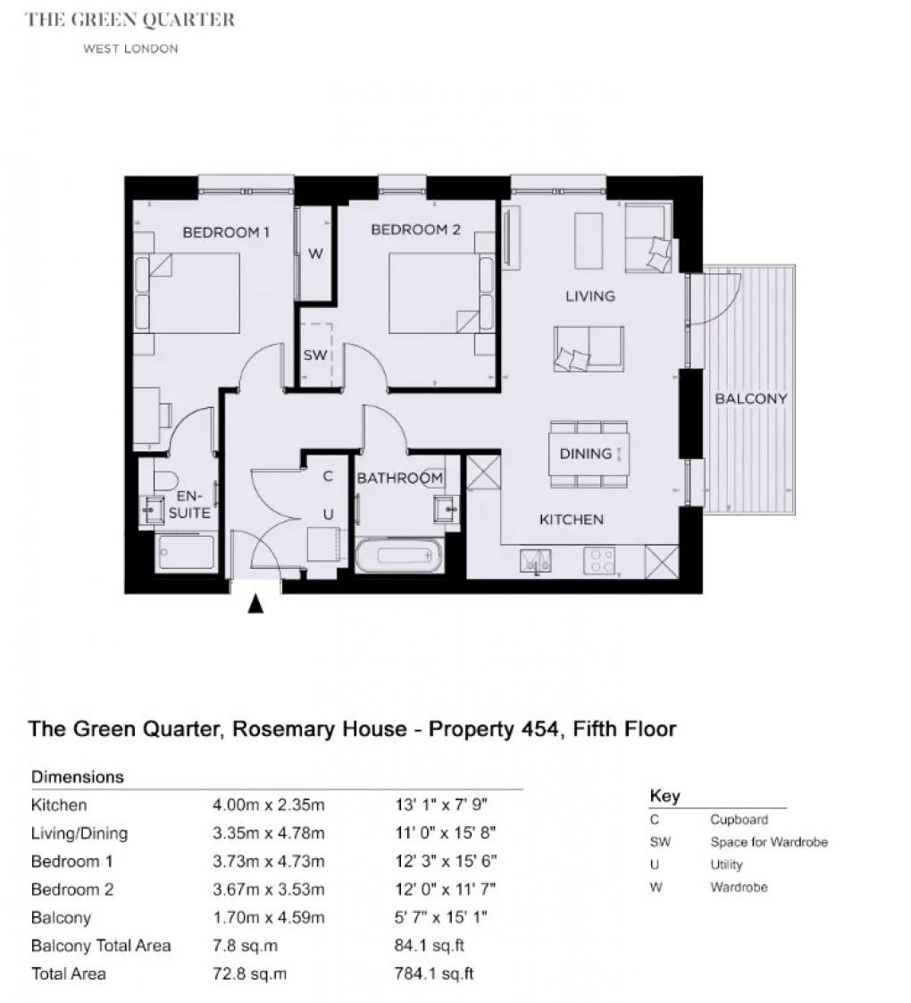 Floorplan for Randolph Road, UB1