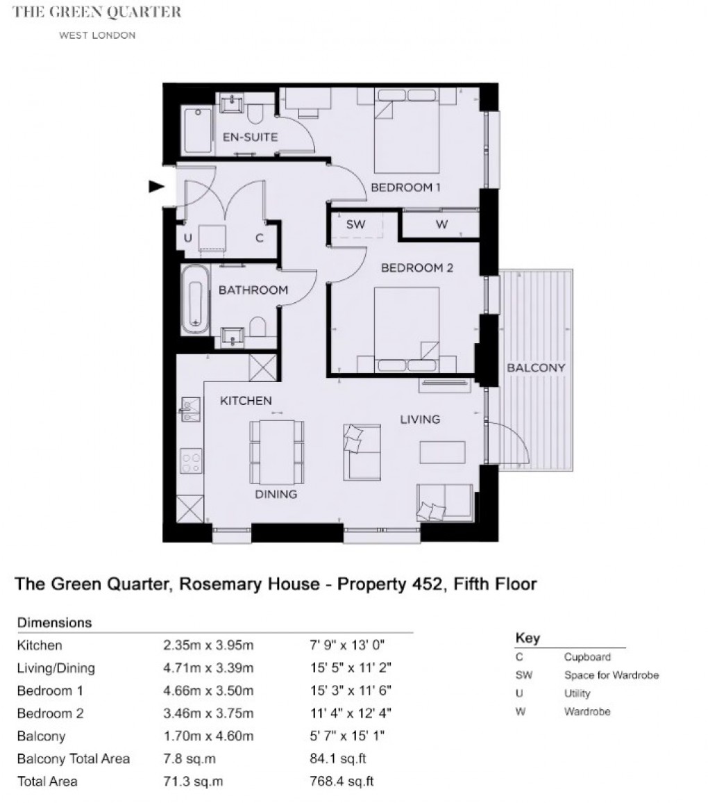 Floorplan for Randolph Road, UB1
