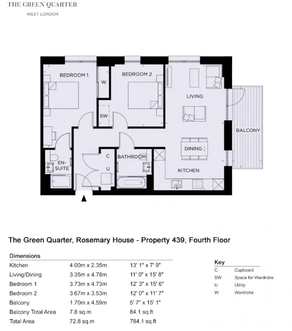Floorplan for Randolph Road, UB1