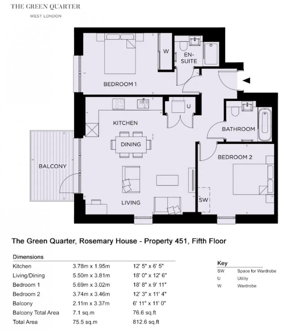 Floorplan for Randolph Road, UB1