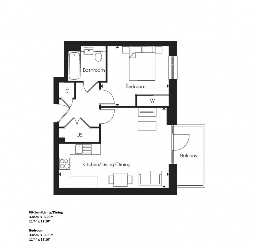 Floorplan for Lampton Parkside, TW3
