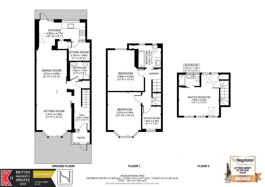 Floorplan for Creighton Road, South Ealing, W5