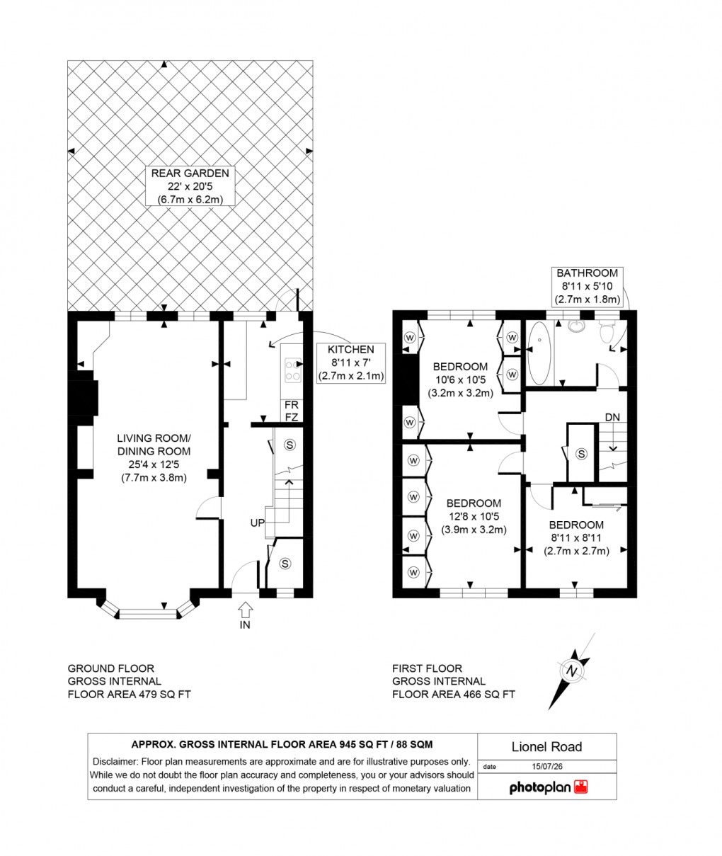 Floorplan for Lionel Road North, TW8